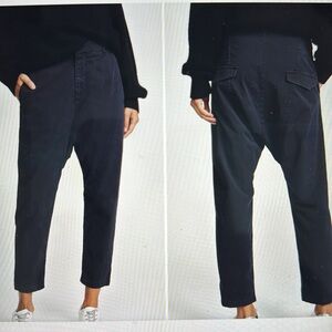 Nili Lotan Paris twill pants drop crotch  
In washed black/blue